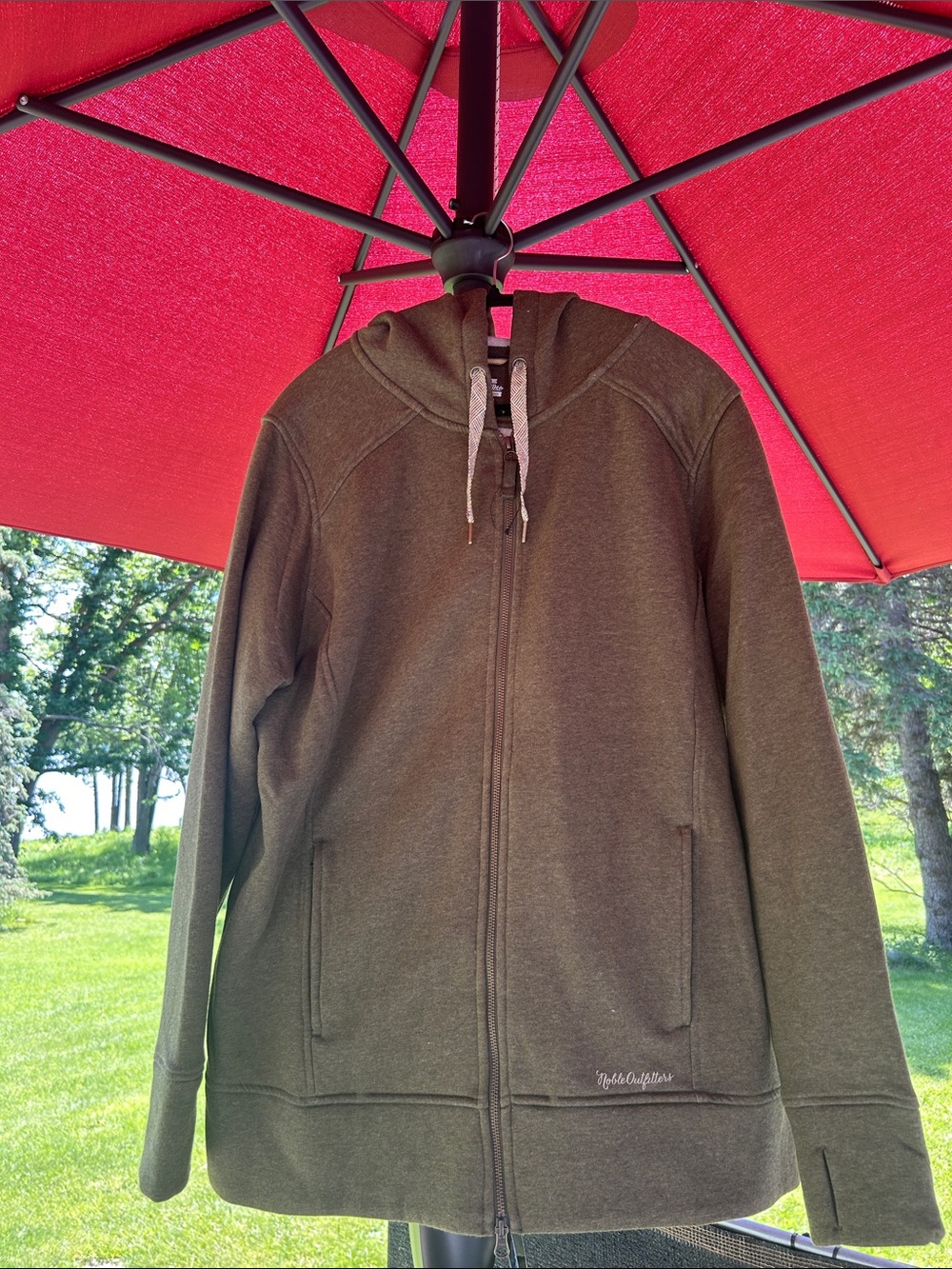 Women’s Hooded Zip Jacket - Olive Green